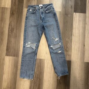AGOLDE 90s high-rise button-fly distressed jeans